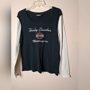 HARLEY-DAVIDSON Genuine Motorcloths Size XL Waffle Knit Thermal Long Sleeve Top